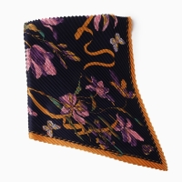 Плиссированный женский платок MINAKU, 70*70, цв.тёмно-синий Плиссированный женский платок MINAKU, 70*70, цв.тёмно-синий