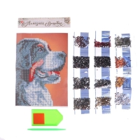 Алмазная мозаика с частичным заполнением на холсте &laquo;Собака&raquo;, 15 х 21 см