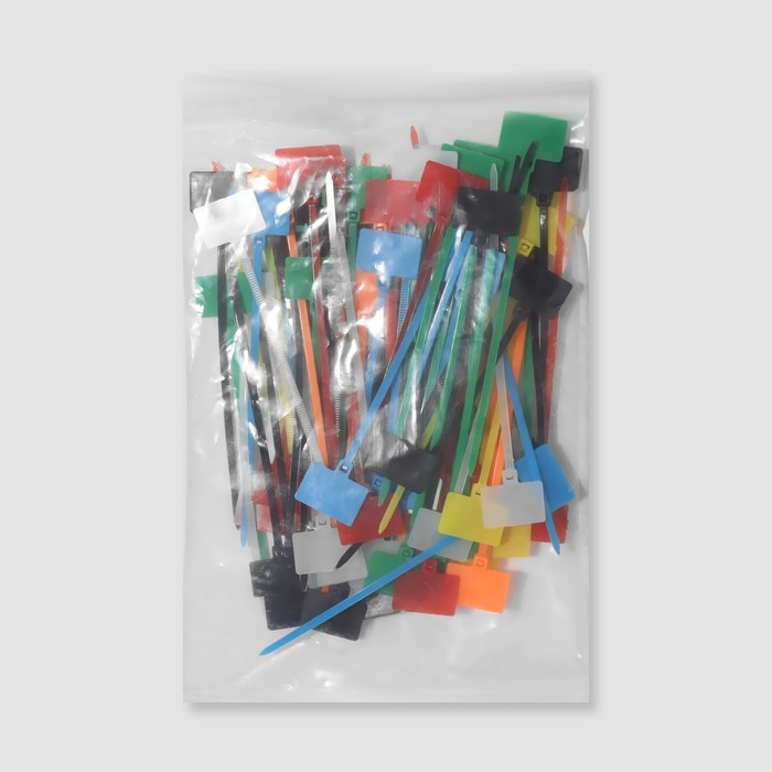 Ценникодержатель-стяжка, набор 100 шт., цвет МИКС 11,5&times;2 см
