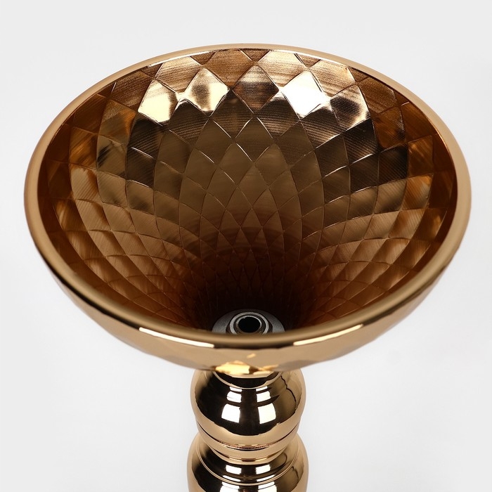 Подсвечник металл на 1 свечу &laquo;Ричард&raquo; цвет золото 12.5 х 12.5 х 37.5 см