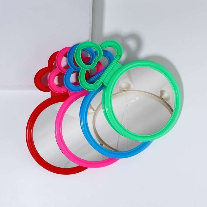 Зеркало настольное - подвесное &laquo;Круг&raquo;, d зеркальной поверхности 12,5 см, цвет МИКС