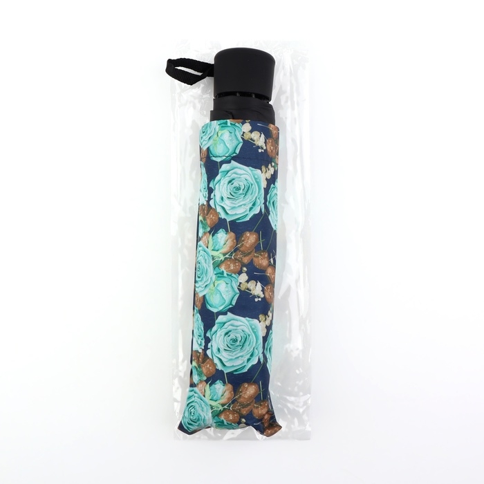 Зонт механический &laquo;Розы&raquo;, эпонж, 4 сложения, 8 спиц, R = 48/55 см, D = 110 см, цвет МИКС