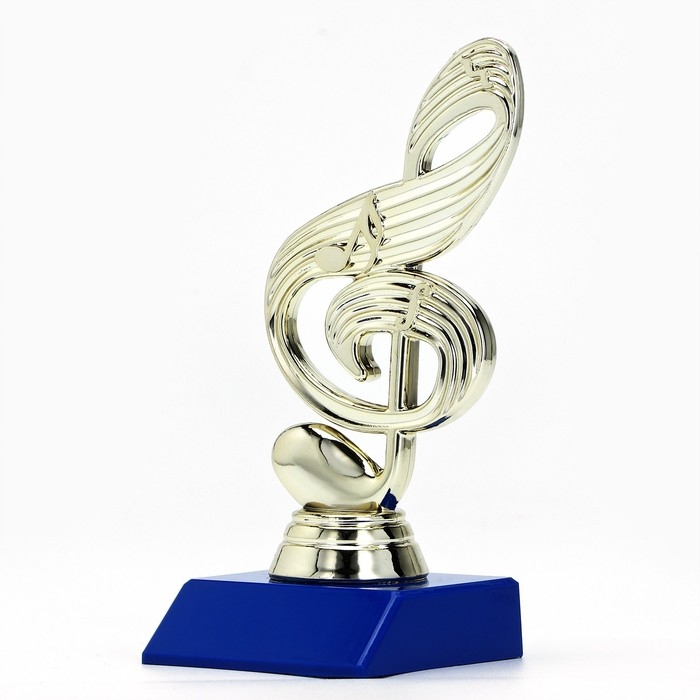 Кубок &laquo;Скрипичный ключ&raquo;, наградная фигура, подставка пластик синяя, 14,5 х 6,5 х 6 см.