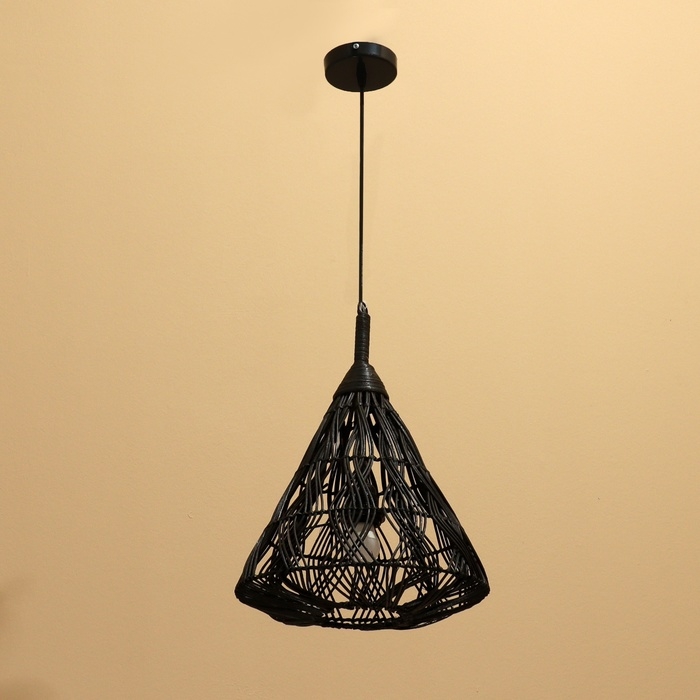 Светильник потолочный из ротанга "Саламет" 1х120Вт, Е27, 30х30х40 см, чёрный