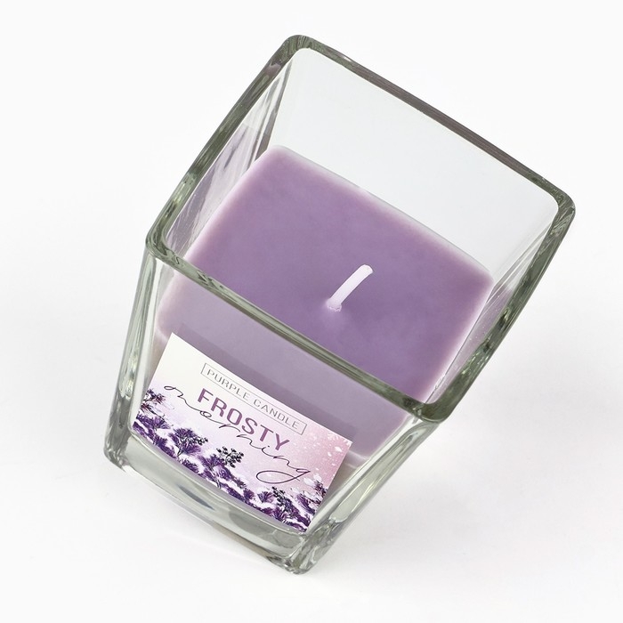 Свеча новогодняя &laquo;Морозное утро&raquo;, на Новый год, аромат лаванда, 6,8 х 8 см