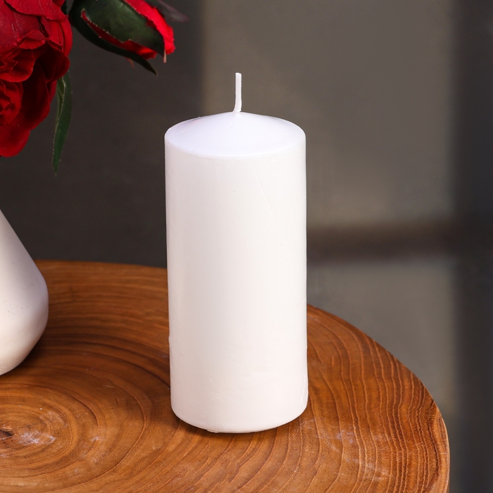 Свеча цилиндр, 5х12 см, набор 2 шт, белая