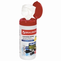 Чистящие салфетки для экранов и пластика, универсальные, &laquo;Лимон&raquo;, в тубе 100 штук, влажные