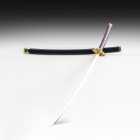 Сувенирное оружие мини "Катана Зеницу", 24 см, чёрная с сиреневым