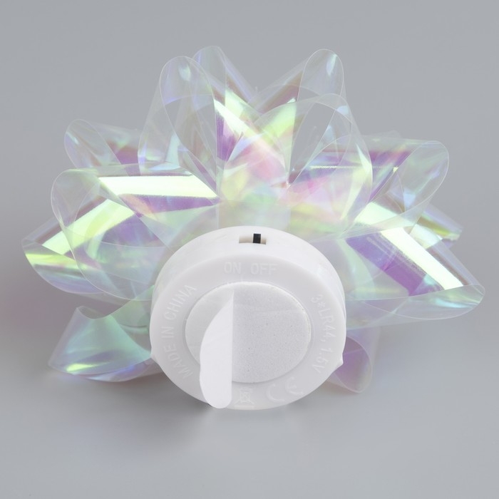 Светодиодная игрушка &laquo;Бант-звезда&raquo; 9 &times; 6 &times; 9 см, батарейки LR44х3 (в комплекте), свечение мульти, перламутровая