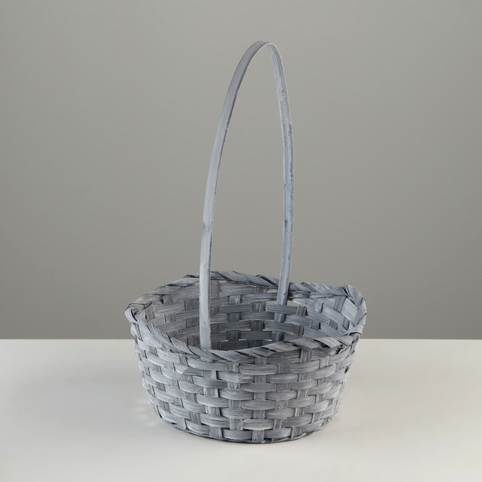 Набор корзин, 19х7,5х9,5/31 см, 22х9х11/34 см, 24х9х11,5/35 см, 3 шт, серые, бамбук