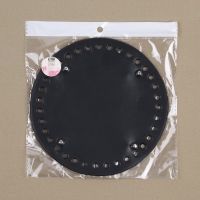 Донце для сумки, с ножками, круглое, d = 18 см, цвет чёрный/серебряный