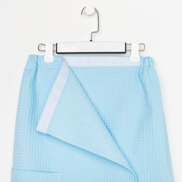 Полотенце банное Этель &laquo;Парео&raquo; с карманом 80*140 см. цв.небесный, 100% хл, вафля 240 г/м2