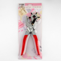 Щипцы-пробойник, с прорезиненными ручками, 21 &times; 13,5 см, цвет серебряный/красный