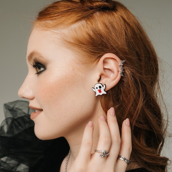 Серьги &laquo;Привидения&raquo; кривляки, цветные