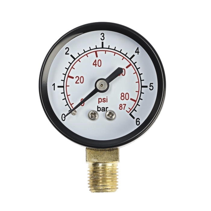 Манометр ZEIN, радиальный, диаметр корпуса 50 мм, 6 бар, 1/4"
