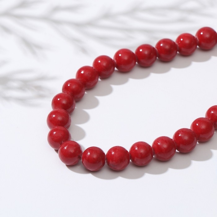 Бусины на нити шар №8 &laquo;Коралл красный&raquo;, 40 см
