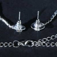 Набор 2 предмета: серьги, колье &laquo;Листопад&raquo; капли, одна нить, цвет белый в серебре, 35 см