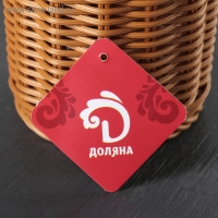 Подставка для столовых приборов Доляна, 13&times;10&times;10 см, цвет коричневый