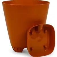 Кашпо с прикорневым поливом 8 л D-24см, H-25см карамель "Гранд"