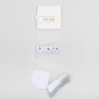 Носки женские стеклянные MINAKU &laquo;Цветы&raquo;, цвет белый, размер 36-37 (23 см)