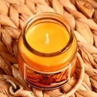 Свеча в банке "Корица, апельсин" 82 гр 6х9х9 см