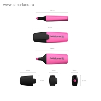 Маркер текстовыделитель ErichKrause Visioline Mini, 0.6-5.2 мм, флуоресцентные чернила на водной основе, розовый