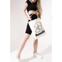 Шопер детский для девочки Милый котик без молнии, без подкладки, цвет бежевый