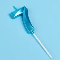 Свеча в торт на шпажке &laquo;Грань&raquo;, цифра 7, голубая, 5 см