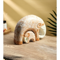 Сувенирный набор "Слониха со слоненком" дерево Албезия, 24х5х18 см, бело-коричневый