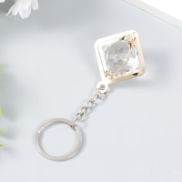 Брелок металл "Куб" кристалл, золото 3х4х4 см Брелок металл "Куб" кристалл, золото 3х4х4 см