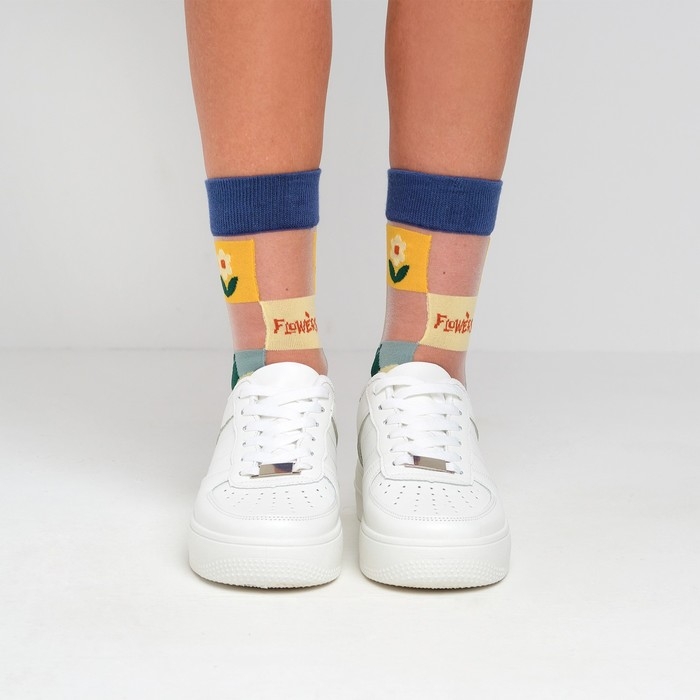 Носки женские MINAKU &laquo;Цветы/Авокадо&raquo;, размер 36-39 (23-25 см)