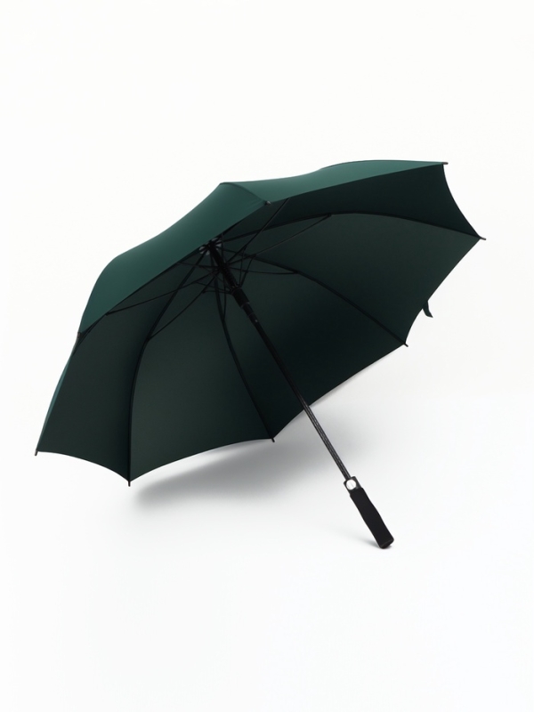 Зонт-трость п/авт R60/70 8сп эпонж В/У ОДНОТОН прямая ручка поролон зеленый пакет