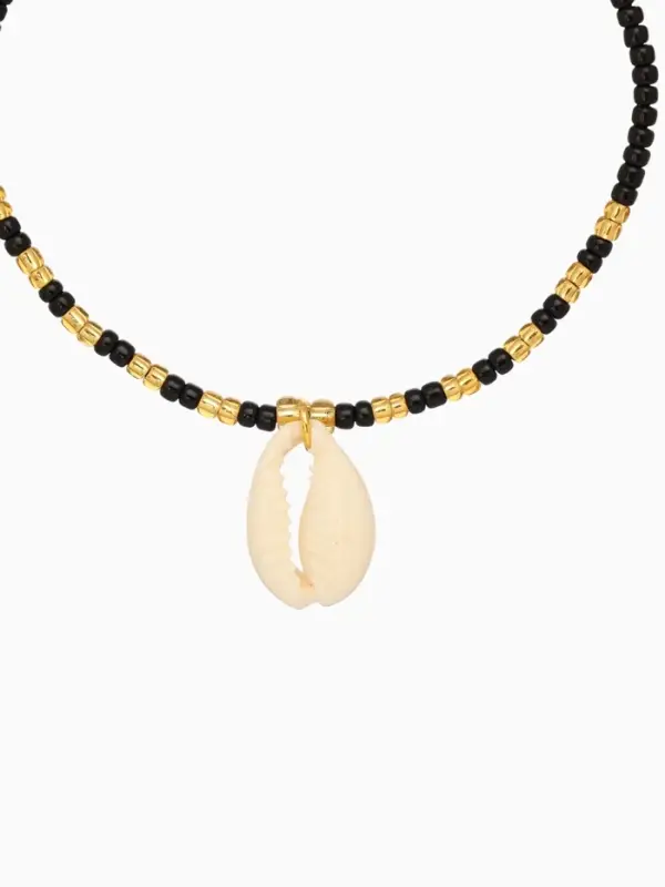 Браслет "Виколия" длина 16 см, цв. чёрный, золотистый