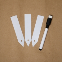 Бирки садовые для маркировки, 10 см, набор 20 шт., маркер, пластик, белые, Greengo