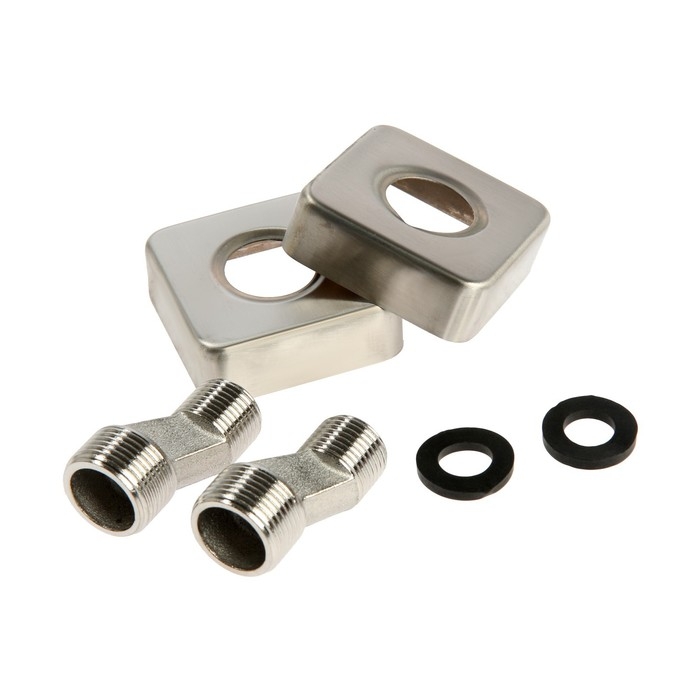 Смеситель для ванны ZEIN, квадрат, излив 35 см, с душевым набором, нержавеющая сталь, сатин Смеситель для ванны ZEIN, квадрат, излив 35 см, с душевым набором, нержавеющая сталь, сатин