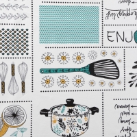 Скатерть на стол &laquo;Кухня&raquo; Доляна 137&times;180 см, белая