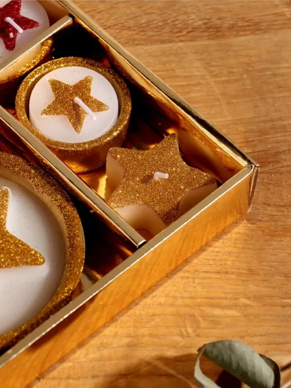 Набор свечей "Звёзды и подсвечник" 7 шт 15,8х16,8х3,3 см