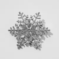 Брошь новогодняя &laquo;Снежинка&raquo; с сердцевиной, загадай желание, цвет белый в серебре