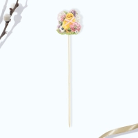 Топпер деревянный для украшения кулича &laquo;Цыплёнок&raquo; на пасху, 6.2&times;6.2 см