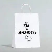 Пакет подарочный &laquo;Ну ты и древность&raquo;, 24&times;10&times;32 см 1 шт.