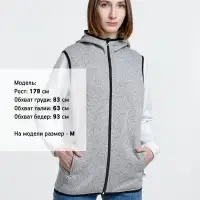 Жилет с капюшоном унисекс Gotland, серый, размер S
