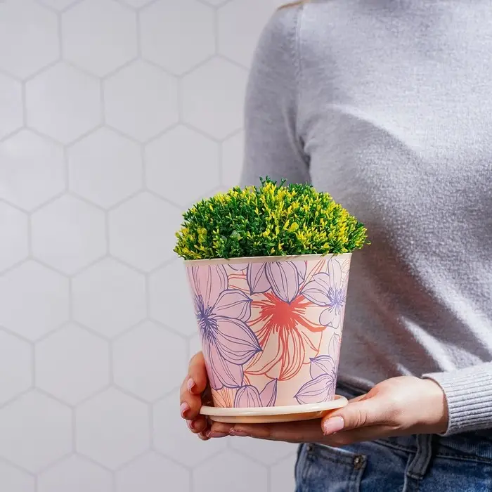 Горшок для цветов Доляна &laquo;Жарден&raquo;, 800 мл, цвет бежевый