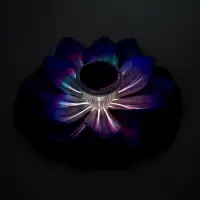 Садовый светильник для водоемов 28 х 28 х 9 см на солнечной бат-е "Лотос" фиол-ый N010