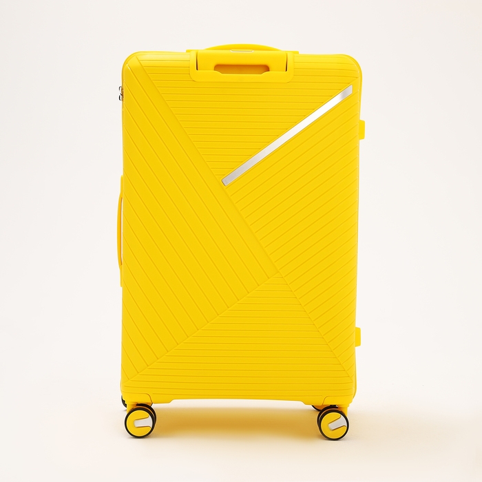 Чемодан большой 100 л (L), отдел на молнии, кодовый замок, 4 колеса, цвет жёлтый