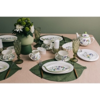 Сервиз фарфоровый чайный Доляна &laquo;Зелёный сад&raquo;, 12 предметов: 6 чашек 220 мл, 6 блюдец d=13 см
