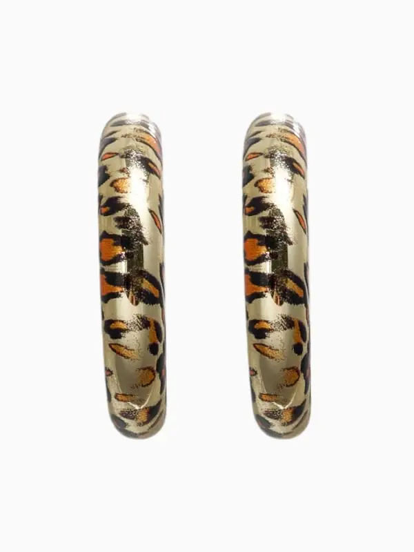 Серьги пластик &laquo;Леопард&raquo; ракушка, цвет золото