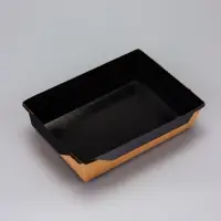 Контейнер с плоской крышкой, черный 1 л, 20 х 14 х 5,5 см