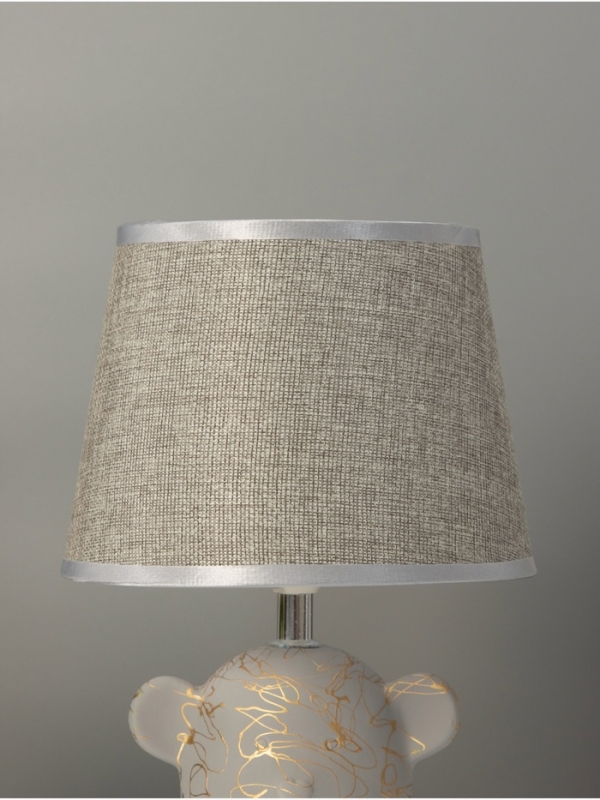 Настольная лампа "Мишка" 1х40Вт Е14 серый/золото 20х20х33см