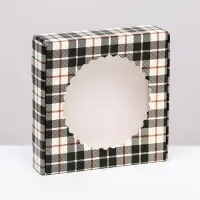 Коробка сборная с окном, &laquo;Мужской&raquo;, 11.5&times;11.5&times;3 см