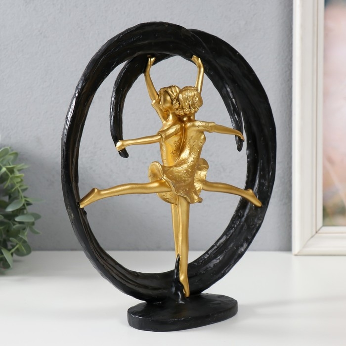 Сувенир полистоун Сувенир полистоун "Гимнастки. Абстракция" золото с чёрным 25,5х7х27 см